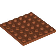 Lego destička 6x6, tmavě oranžová (6310668)